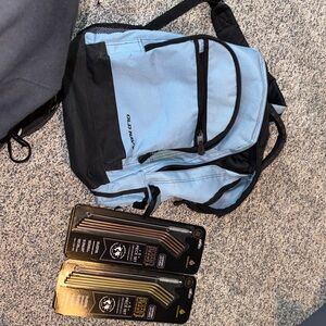 Old Navy Light Blue Backpack with Black Details